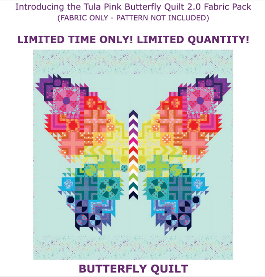 Free Spirit Fabrics - Tula Pink - The Butterfly 2 Quilt Kit - Factory cut fabric pack - FABRIC Cartel Australia