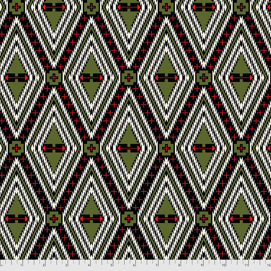 Holiday Homies Flannel - Tula Pink - Family Tree - Pinefresh