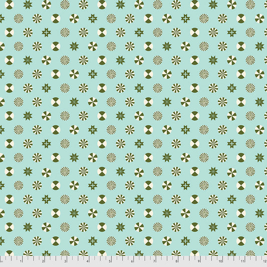 Holiday Homies Flannel - Tula Pink - Peppermint Stars - Pine Fresh