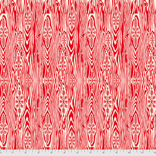 Holiday Homies Flannel - Tula Pink - Yule Log - Hollyberry