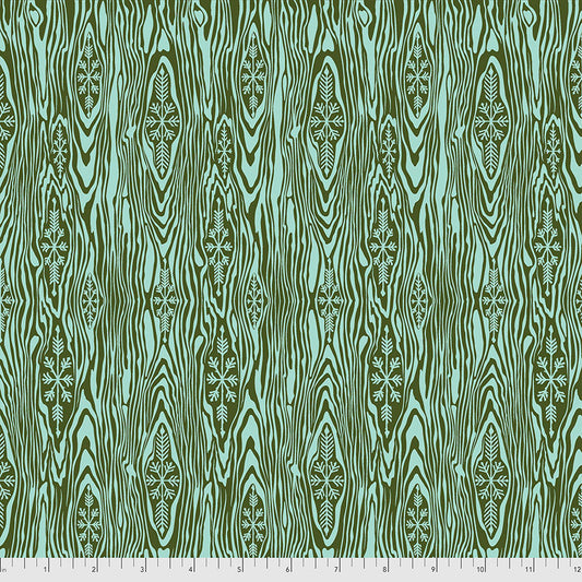 Holiday Homies Flannel - Tula Pink - Yule Log - Pinefresh