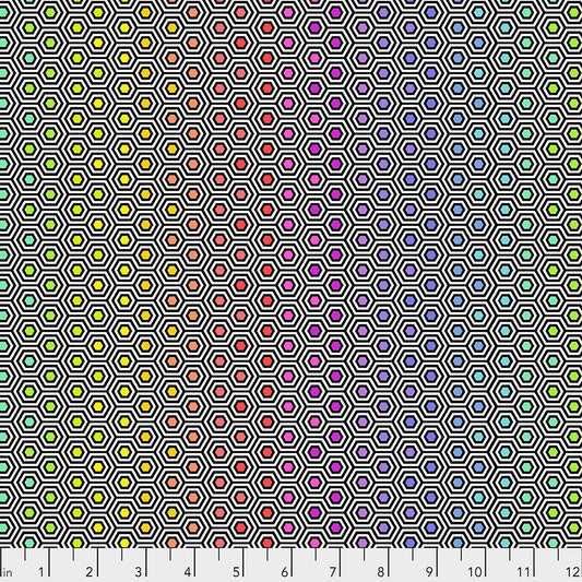 Linework - Tula Pink - Hexy Rainbow - Ink