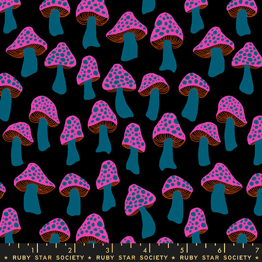 RubystarSociety-RSS-Darlings2-MushroomForest-Black-closeup-fabric-Sunshinecoast-RS5057-14