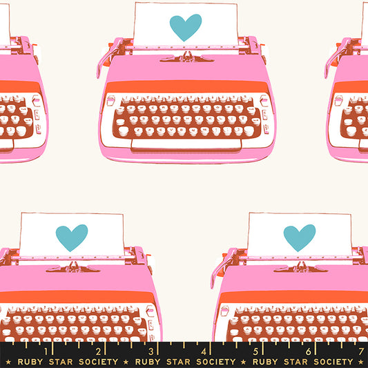 RubystarSociety-RSS-Darlings2-Typewriter-closeup-Buttercream-fabric-Sunshinecoast-RS5058-11
