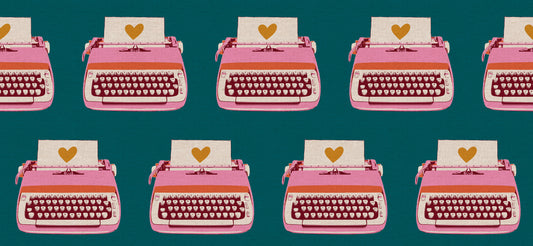 Darlings 2 - Typewriter - Teal - Linen Canvas