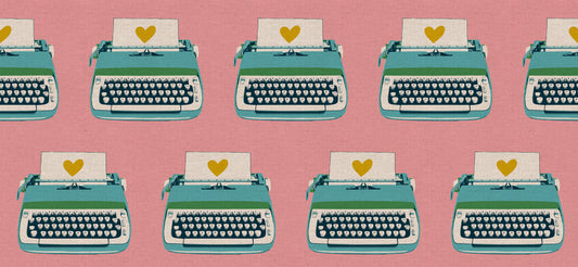 Darlings 2 - Typewriter - Pink - Linen Canvas