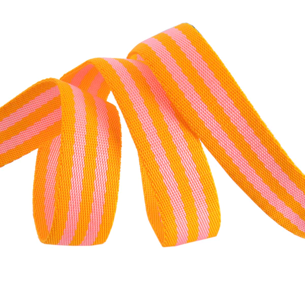 Tula Pink - Orange Fizz - 1" Nylon webbing-  double line