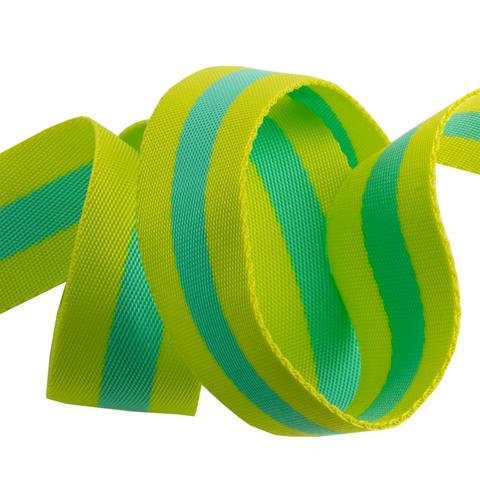 Tula Pink |  Renaissance Ribbons  | Lime and Turquoise | Tula Pink striped Nylon Webbing-1 1/2" wide