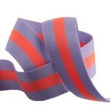 Tula Pink ,  Lavender with Neon Peach, striped Nylon Webbing-1 1/2" wide  