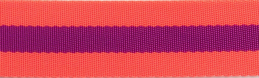 Tula Pink |  Renaissance Ribbons  | Slushy hot watermelon Plum | Tula Pink striped Nylon Webbing-1 1/2" wide Close Up